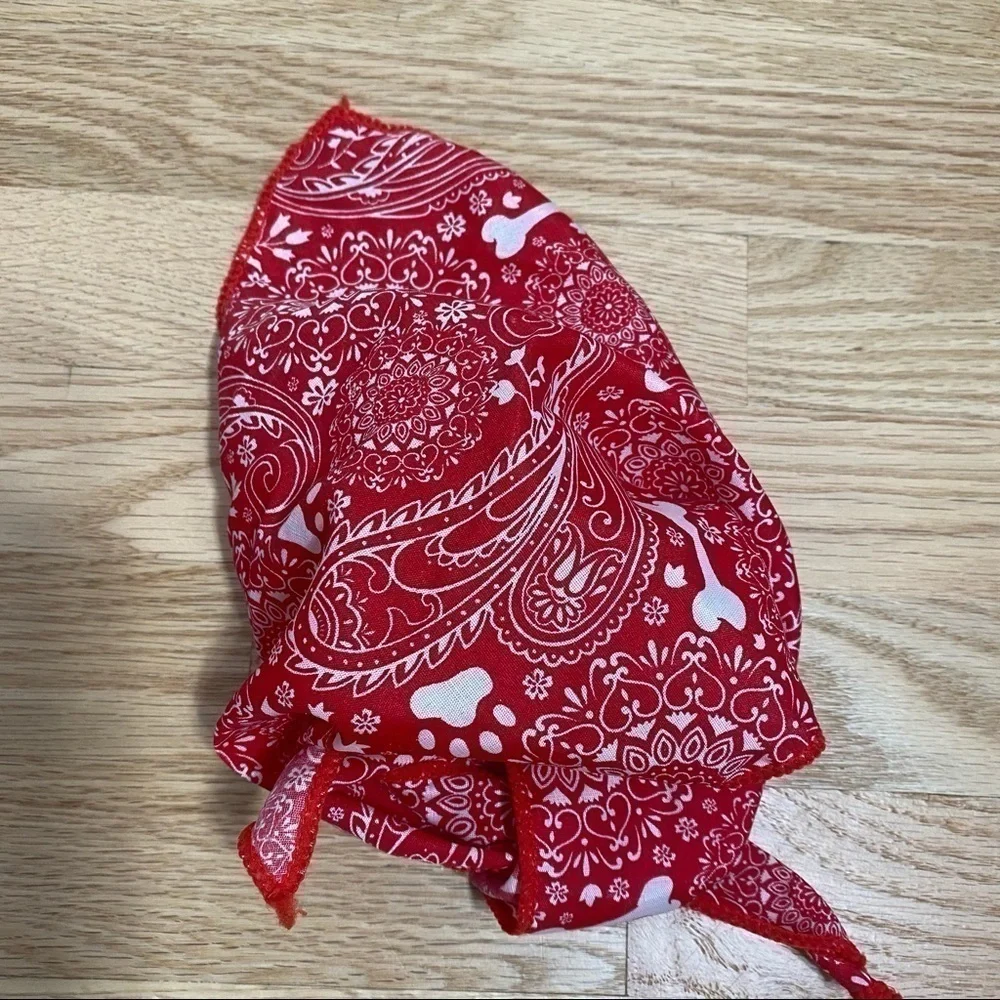 Dog Small Scarf Red White Pet Accessory